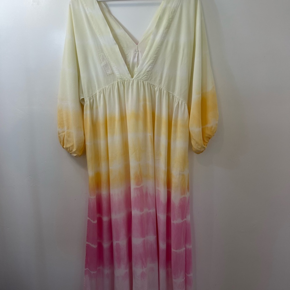 Anthropologie Tie-Dye Dress removable flower,  beach cover up sz M, romantic - Picture 7 of 7